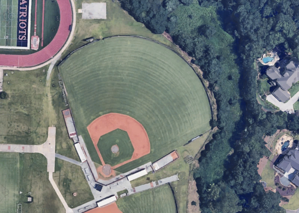 Photos of Mt Pisgah Christian's baseball field before turning to synthetic turf infield